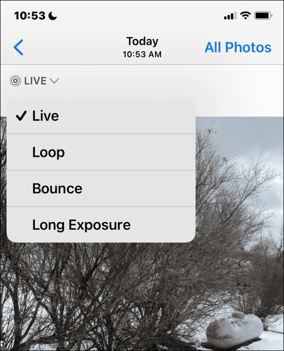 selecione iPhone de longa exposição