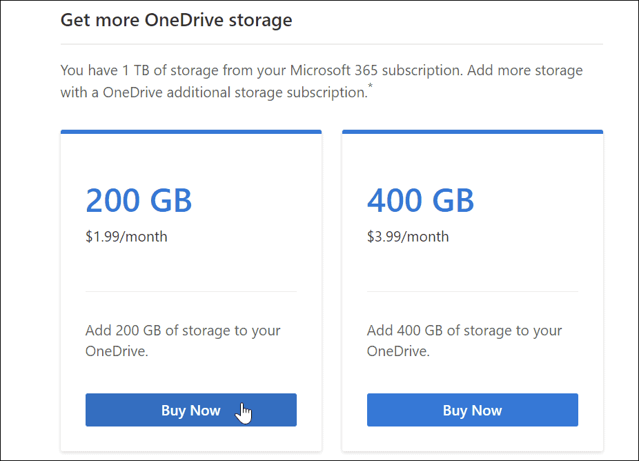 obtenha mais armazenamento do OneDrive