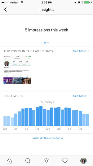 insights de perfil de negócios do instagram