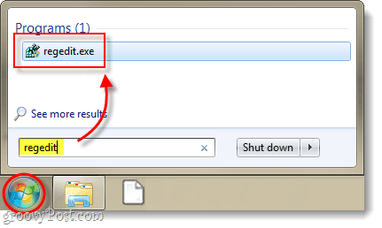 iniciar o editor de registro no Windows 7 ou Vista