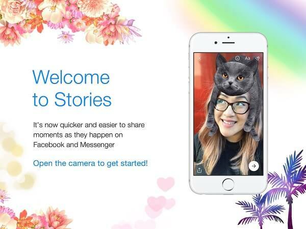 O Facebook fundiu o Messenger Day com o Facebook Stories e o lançou como uma experiência simplesmente chamada de Stories.
