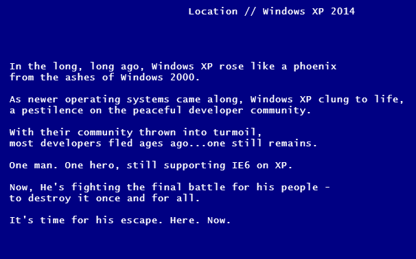 Jogue Escape from XP para comemorar o fim de uma era