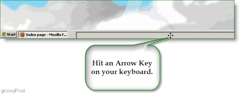 Captura de tela do Windows XP - Pressione a tecla Seta para encontrar a janela perdida