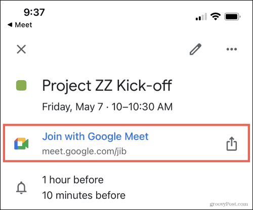 Link do Google Meet