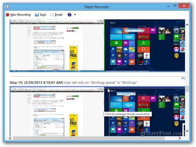 Use o Steps Recorder no Windows 8.1 para solucionar problemas do PC