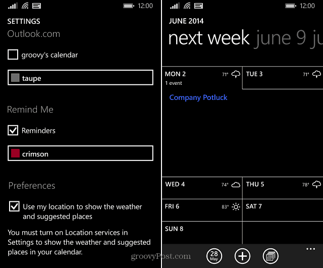 Calendário do Windows Phone 81