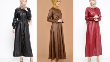 Modelos de roupas de couro em roupas hijab