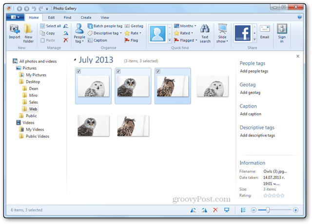 Redimensionar várias fotos com a Galeria de Fotos do Windows Live
