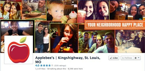 página do facebook do applebees