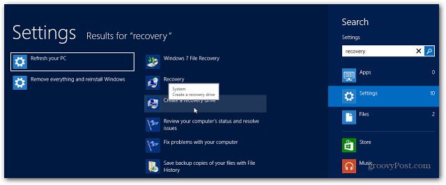Como criar uma unidade flash de recuperação do Windows 8