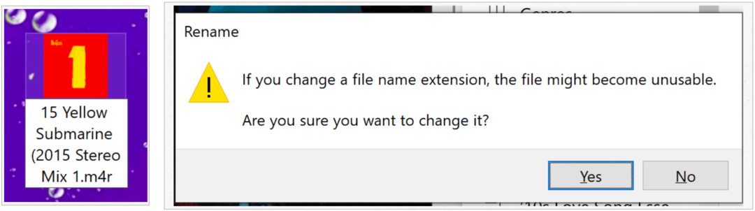 Windows confirma alteração de extensão de arquivo