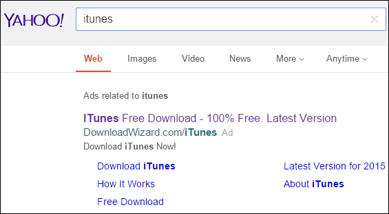 yahoo itunes search