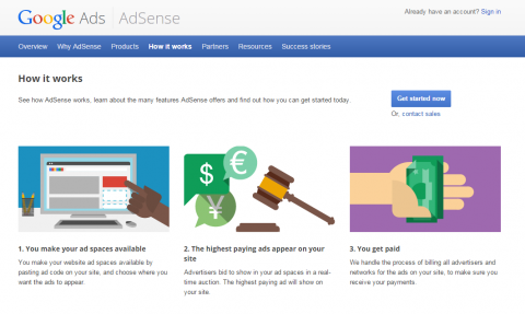 O Google AdSense pode dar uma ideia de quanto vale cada canal do seu site. 