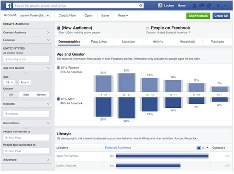ferramenta de insights de público do Facebook