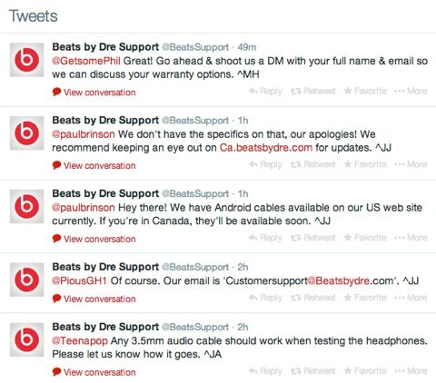 beats by dre support tweets