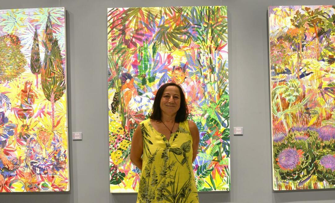 A exposição de pintura 'Jardins Secretos' de Zeliha Akçaoğlu está na Galeria de Arte Ziraat Bank Çukurambar