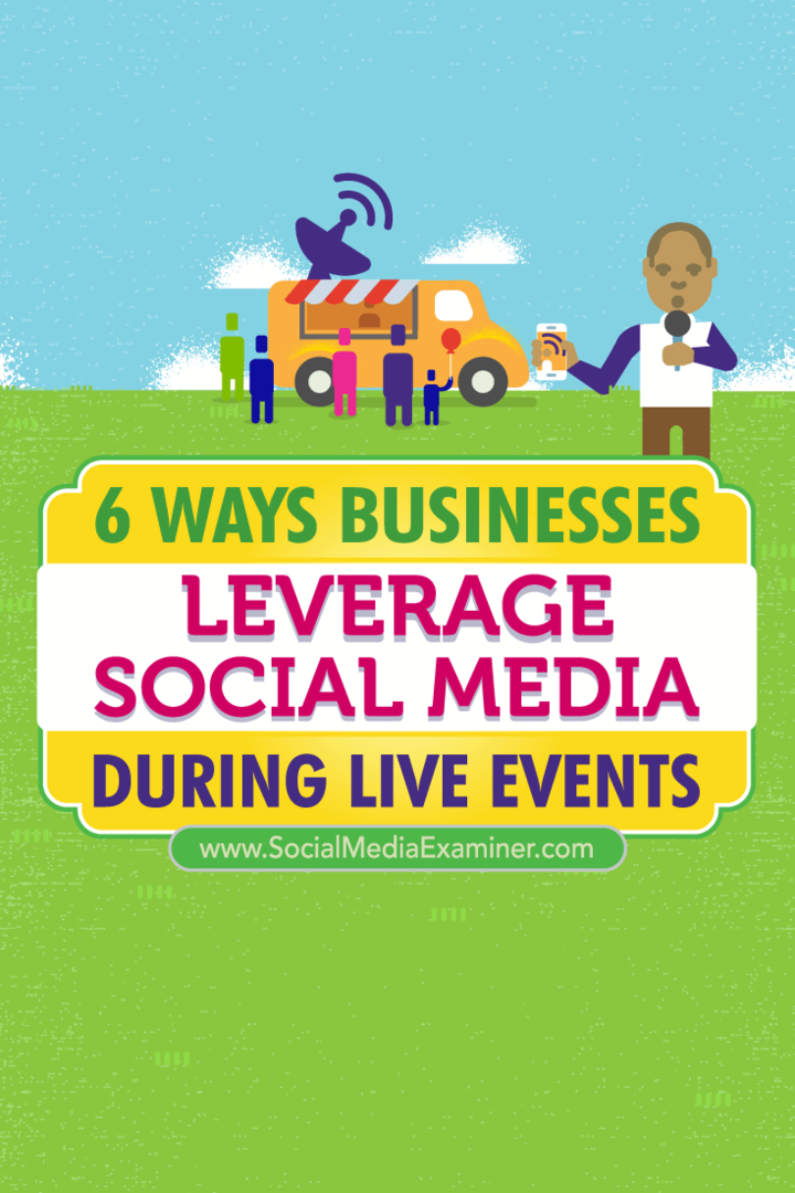 Dicas sobre seis maneiras pelas quais as empresas aproveitaram a mídia social para se conectar durante eventos ao vivo.