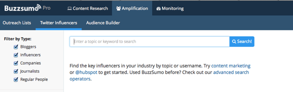 buzzsumo busca por influenciadores