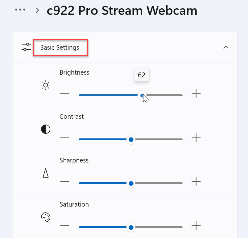 Gerenciar configurações de webcam no Windows 11