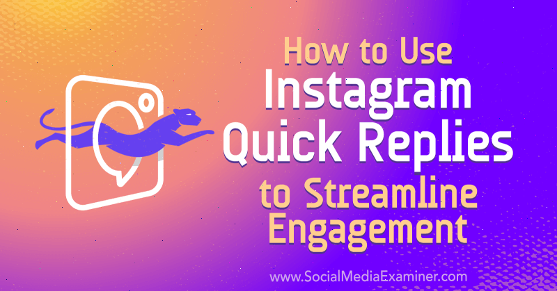 Como usar as respostas rápidas do Instagram para agilizar o engajamento, por Jenn Herman no examinador de mídia social.