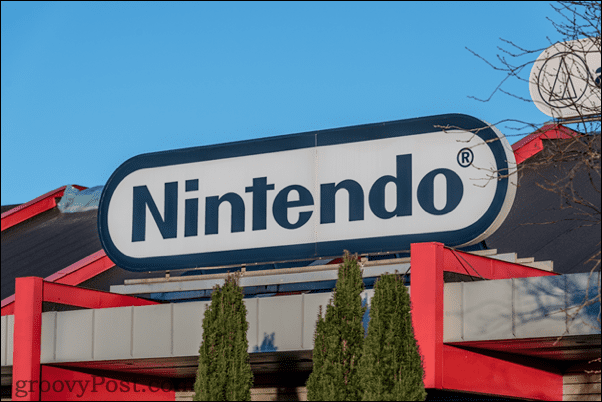 Logo da Nintendo em um prédio