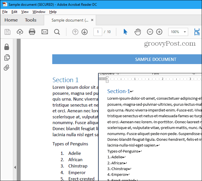 Arquivo PDF e arquivo Word
