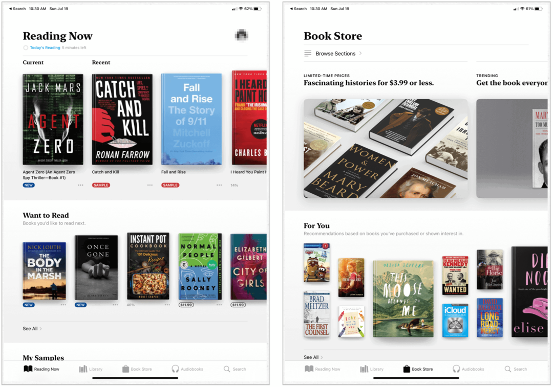 Livros da Apple no iPad