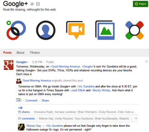Páginas do Google+ - Google+