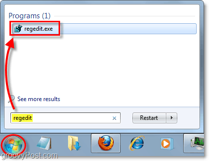 regedit aberto no windows 7