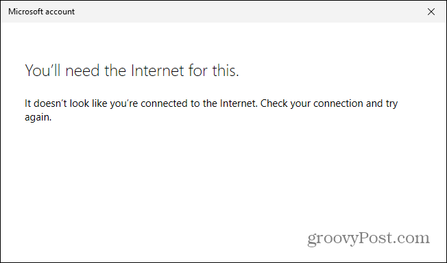 Erro de conexão com a Internet no Windows 11