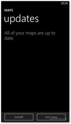 Atualização de mapas do Windows Phone 8