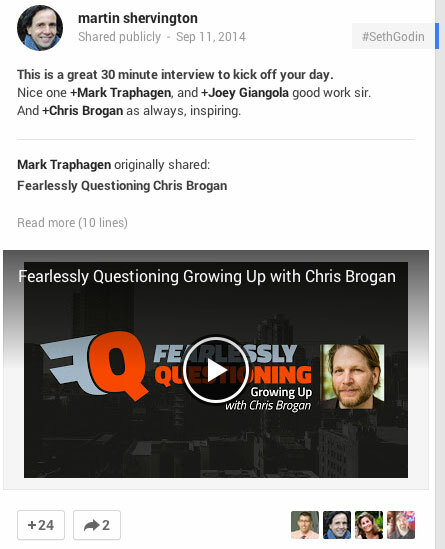 promovendo Chris Brogan no google +