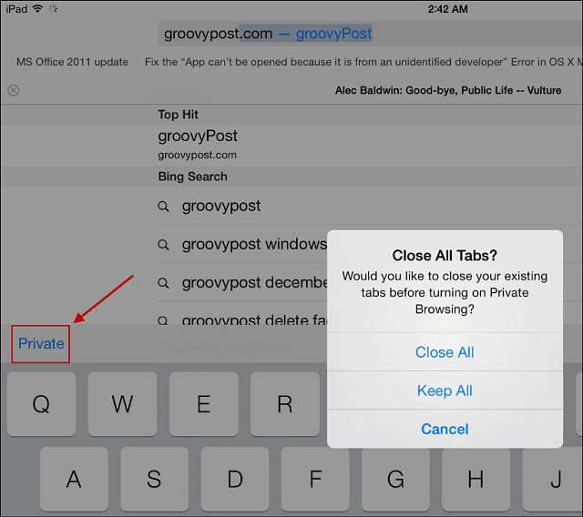 Dica para iOS 7: use a navegação privada do Safari