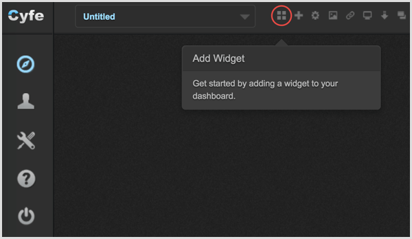 Ícone de adicionar widget do Cyfe