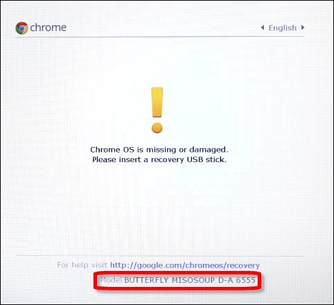 Chrome OS ausente ou danificado