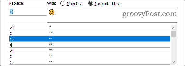 Substituições de texto formatado no Word no Windows