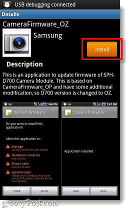 instalador de atualização de firmware da câmera samsung
