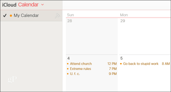Calendário do iCloud