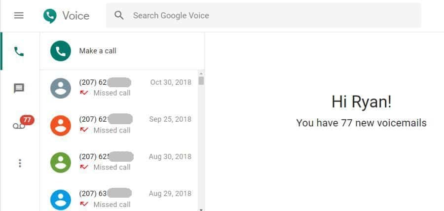 chamadas de voz do google