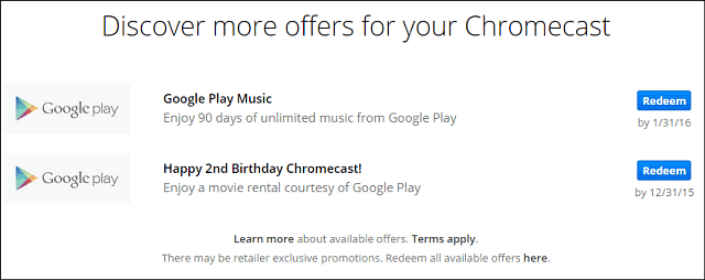 Proprietários do Chromecast do Google recebem um aluguel gratuito de filme para seu segundo aniversário
