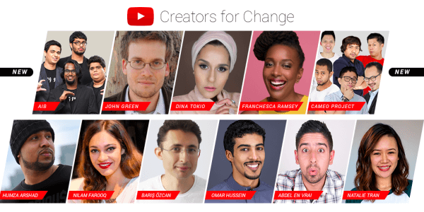 O YouTube apresenta novos embaixadores e recursos do Creators for Change.