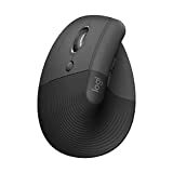 Logitech Lift Mouse ergonômico vertical esquerdo, canhoto, sem fio, Bluetooth ou Logi Bolt USB, cliques silenciosos, 4 botões, compatível com WindowsmacOSiPadOS, laptop, PC - grafite