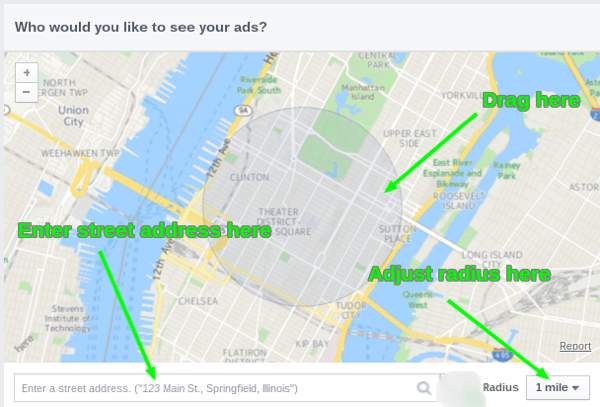 ferramenta de mapa de anúncios do facebook