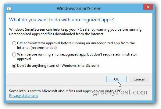 Configuração do SmartScreen