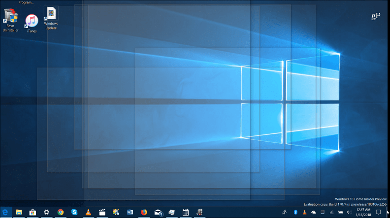 Recurso de espiada na área de trabalho do Windows 10