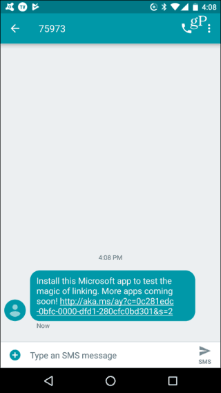 mensagem sms android