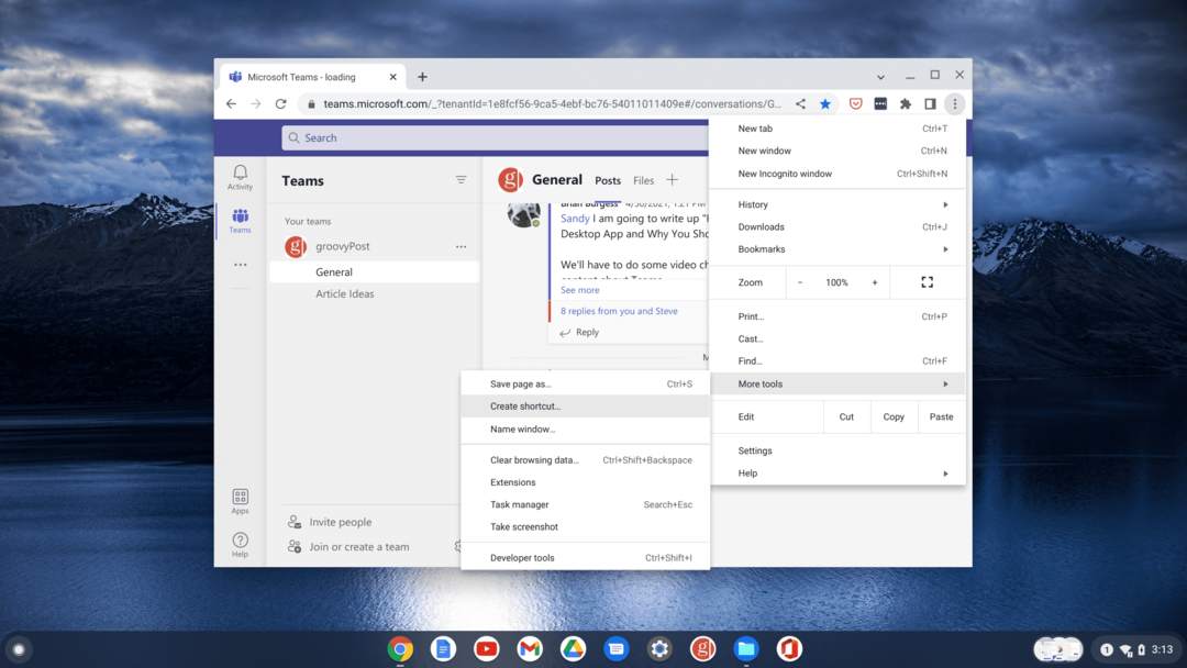 usar equipes da Microsoft em um Chromebook