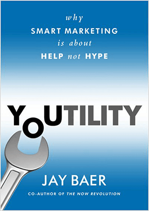 Esta é uma captura de tela da capa do livro de Youtility, de Jay Baer.