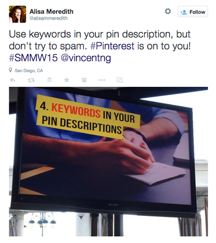 tweet da apresentação vincent ng smmw15