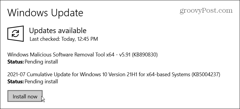 Patch Tuesday KB5004237